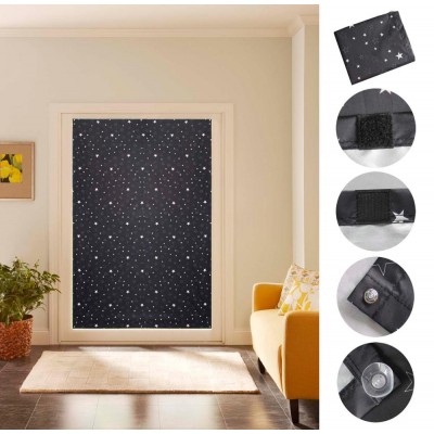 Portable Travel Blackout blind with star printing Curtain With Suction Cup Blinds